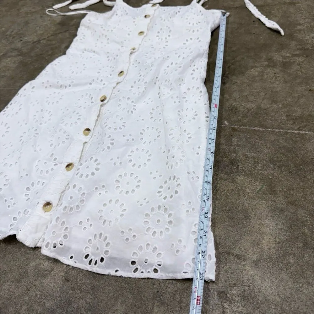 Zara eyelet lace coquette buttoned mini dress - Image 5