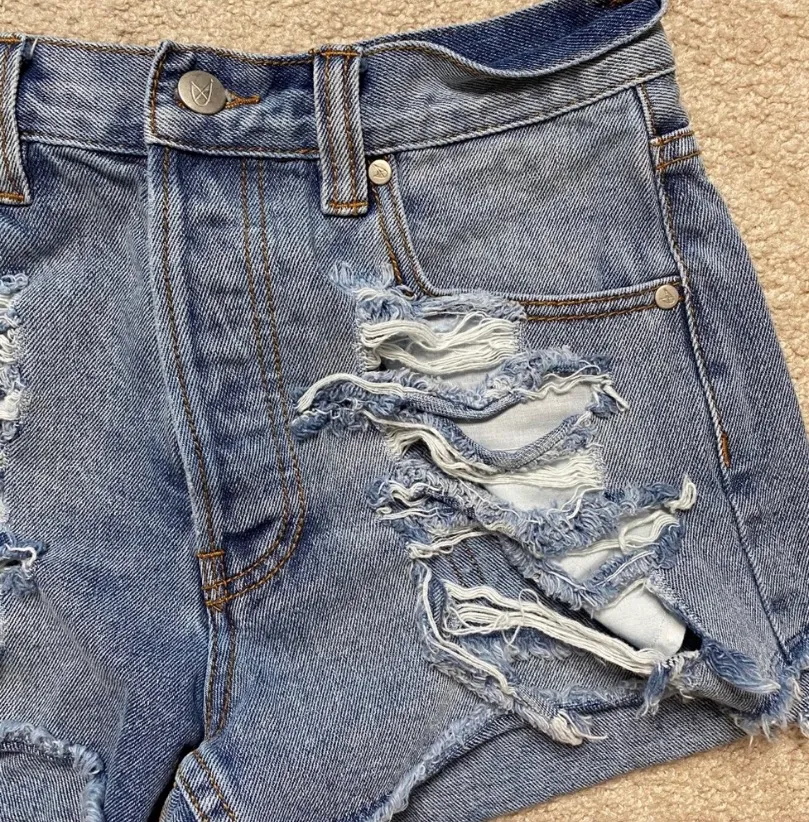 Distressed Denim Shorts - Image 3