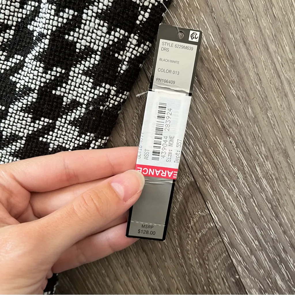 Tahari Black and White Houndstooth Midi Dress - Image 3