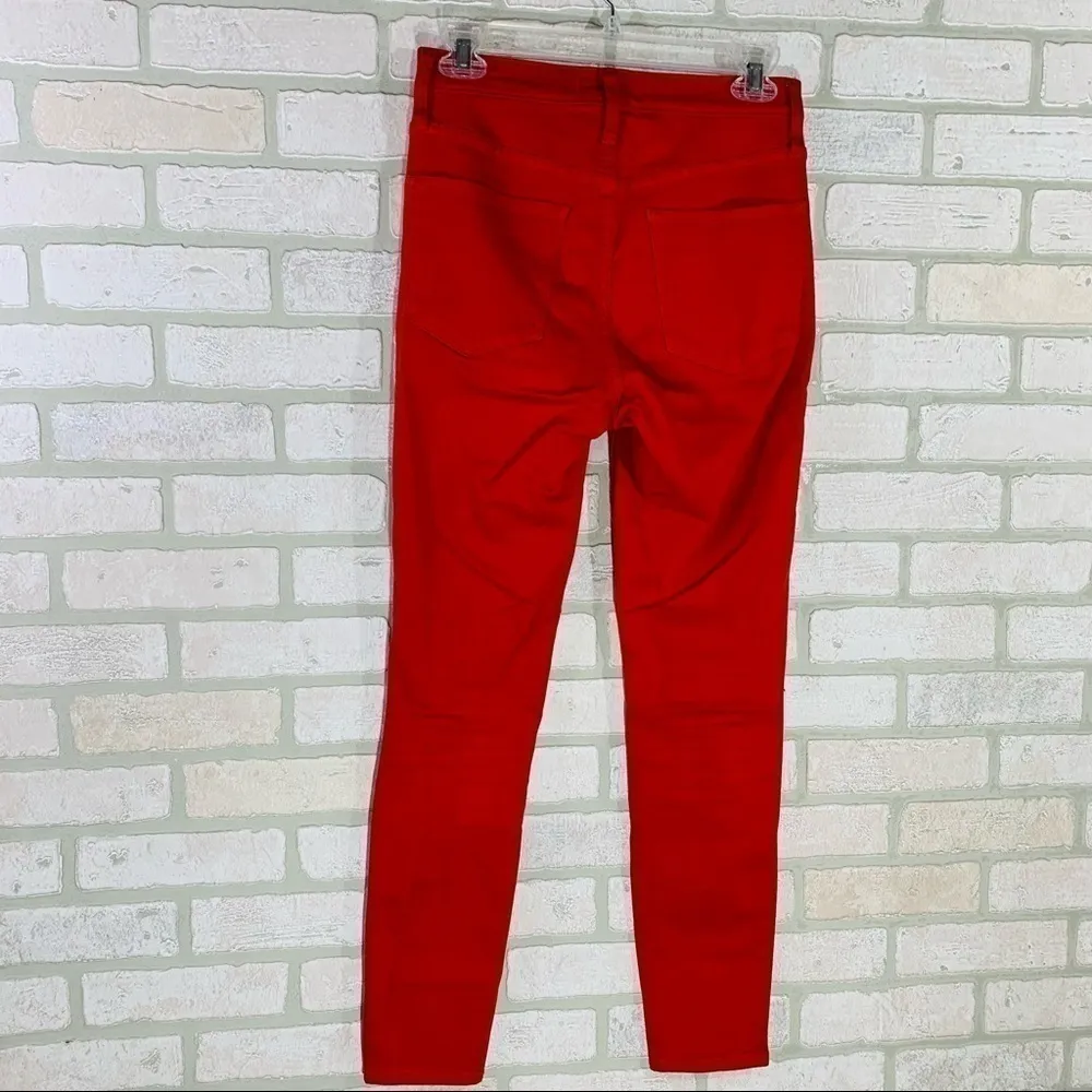 Madewell 10” High Rise Garment Dyed Skinny Jeans in Bright Ember Size 26 - Image 7