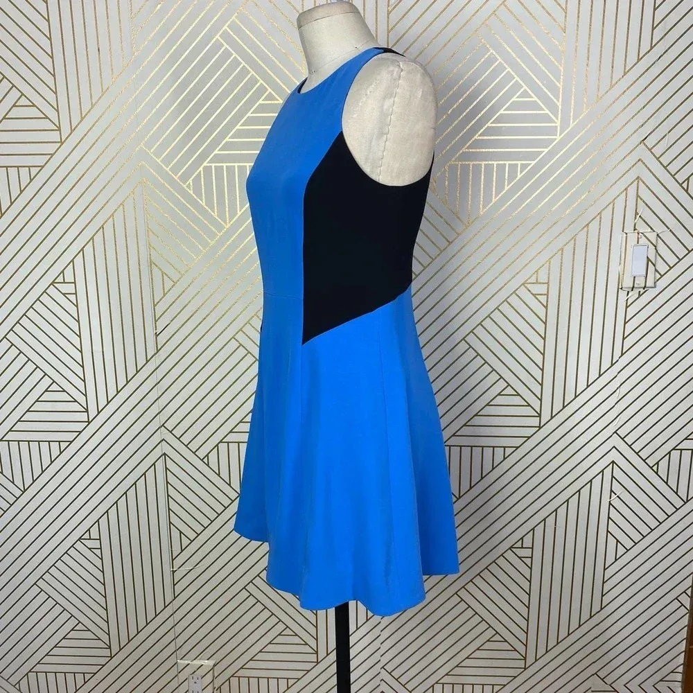Rag and Bone Adeline Colorblock Fit & Flare Dress in Blue & Black Size‎ US 4 - Image 7