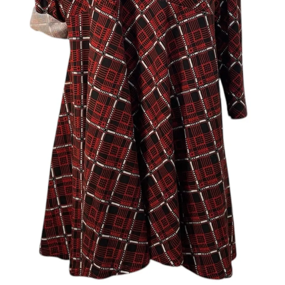 Rose Gal Lace Top Turn Down Collar Tartan Plaid Pattern A - Image 3