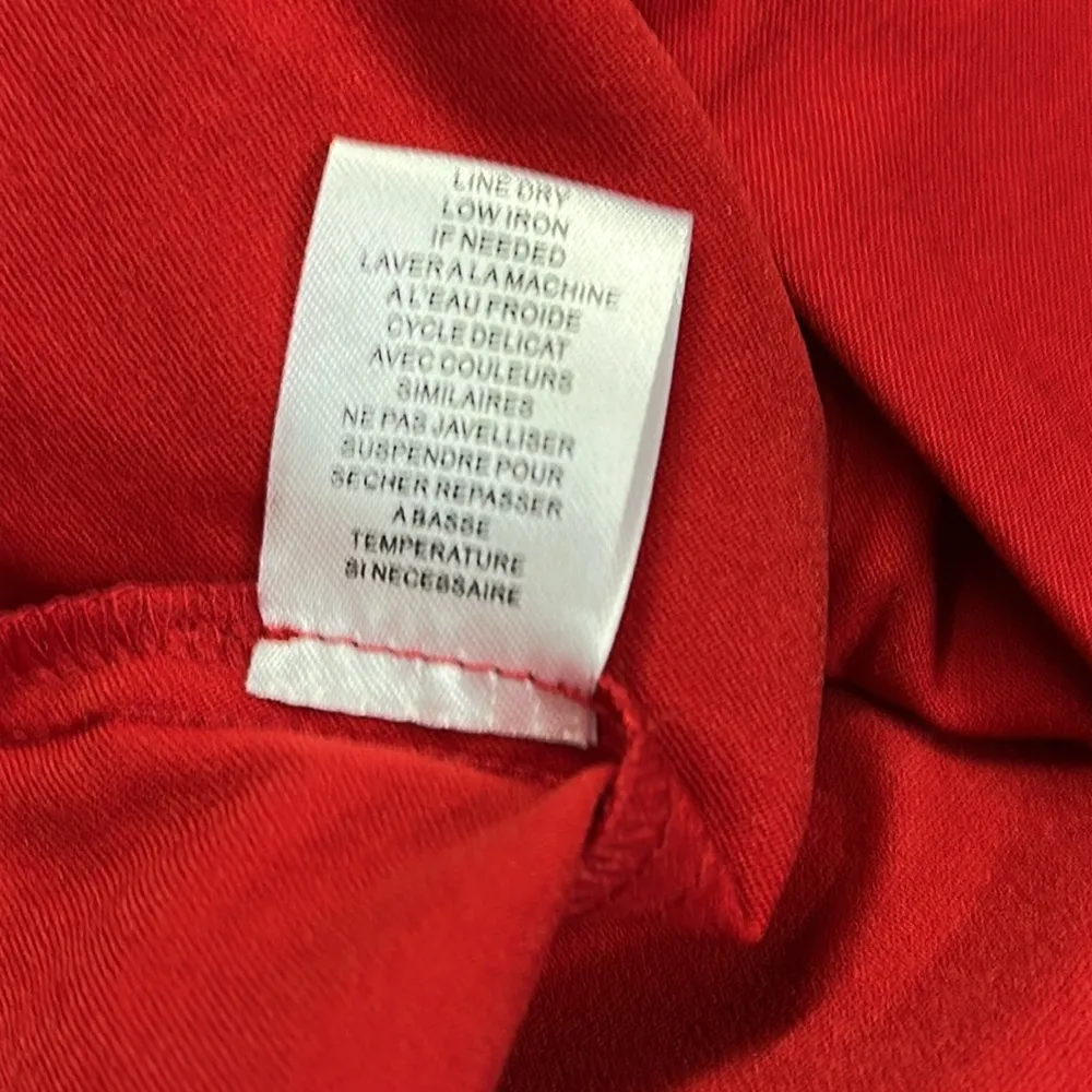 Kate Park Red Bermuda Rayon Stretch High Rise Buckle Tab Pull On Shorts Petite L Size undefined - Image 11