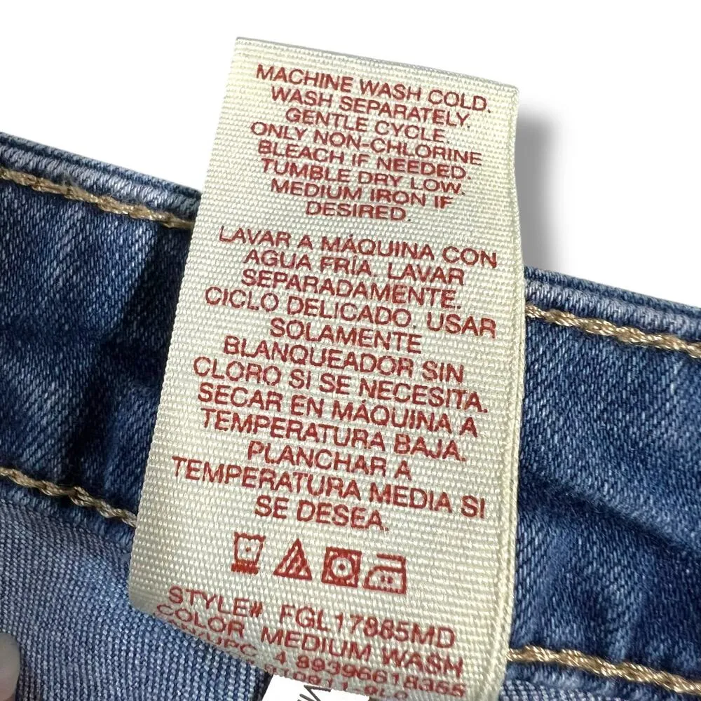 Faded Glory Womens Denim Blue Jean Skinny Jeans Jeggings Distressed Patched Sz 8 - Image 7