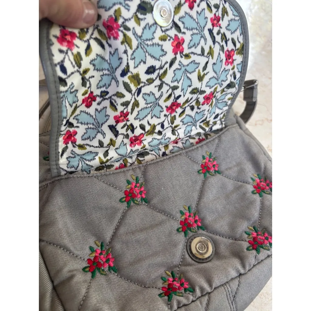 Vera Bradley Quilted Crossbody Bag With Floral Embroidery & Magnetic Snap Closur - Image 3