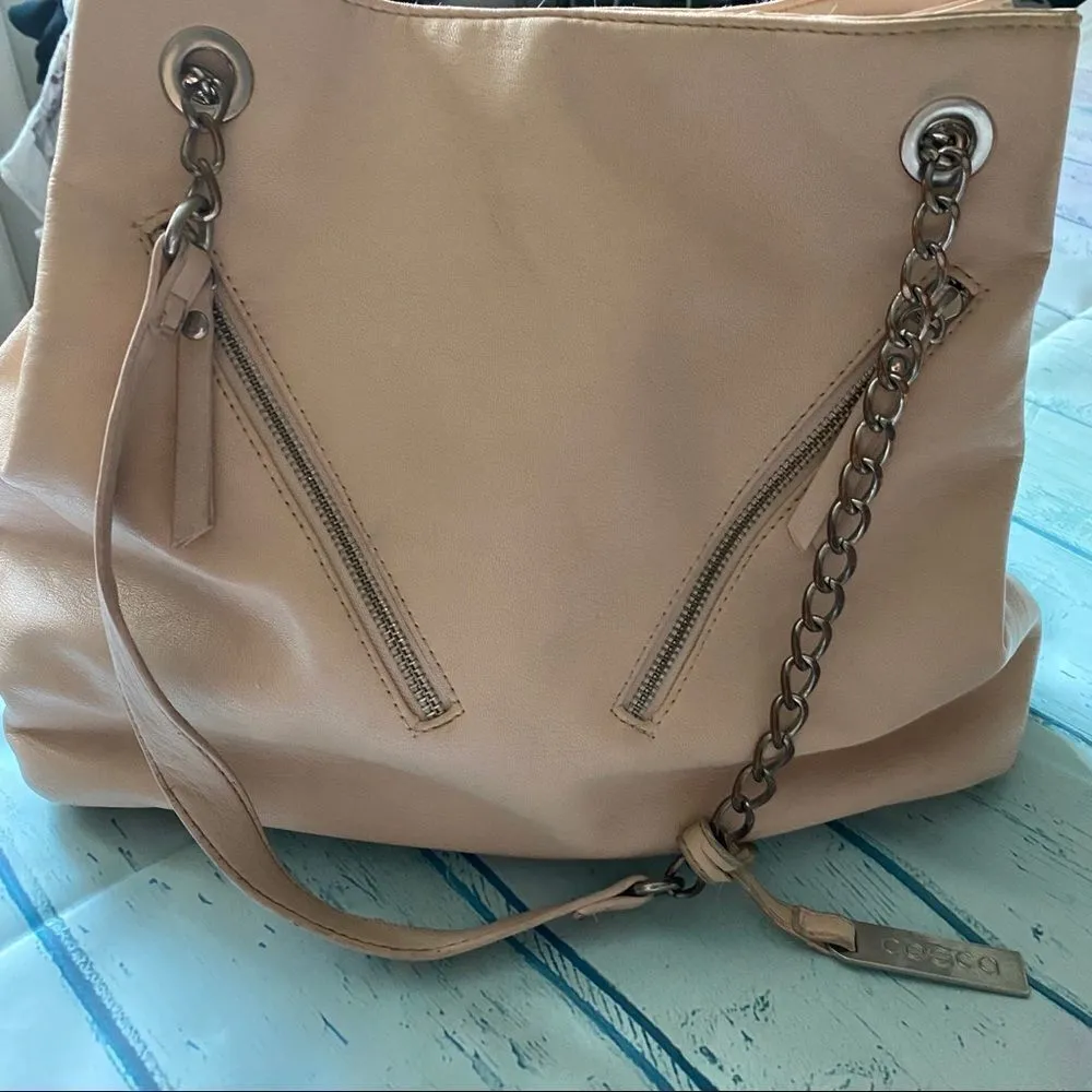 Cesca peach colored Double chain strap purse - Image 6