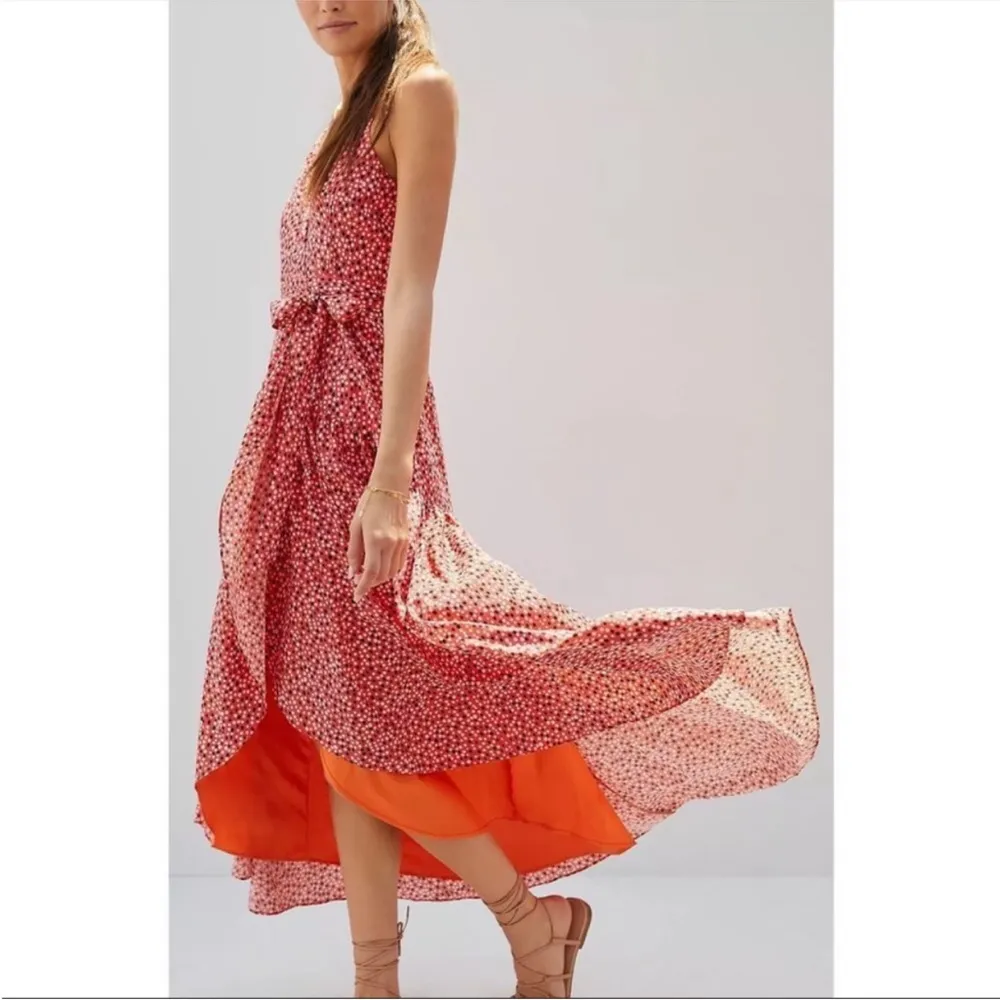 NWT  Hutch Polka Dot Flutter High Low V-Neck Wrap dress - Image 6