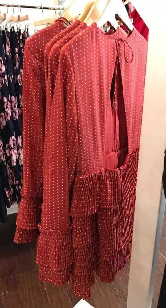 Burnt Orange Ruffle Dress Size 2 - Image 3