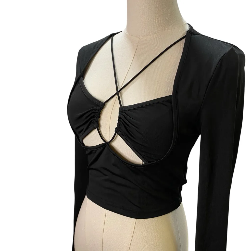 Cute Black Going Out Top - Image 2