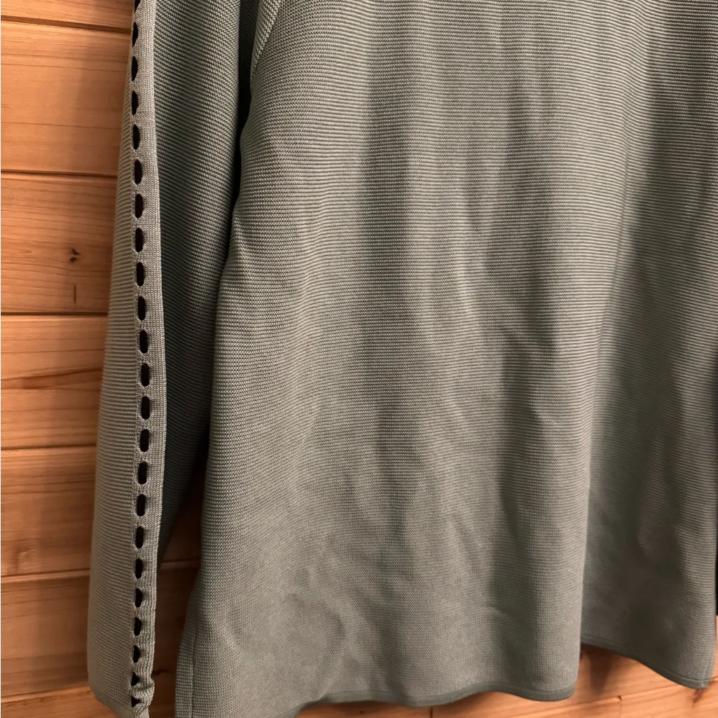 Vintage Exclusively Misook Size 2X Full Zip Acrylic Green Blue Cardigan - Image 8