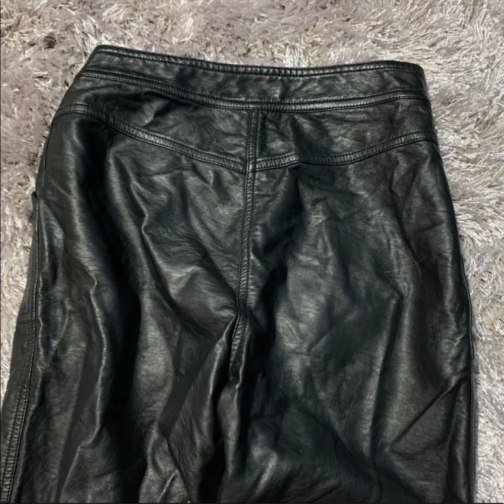 Topshop Tapered Faux Leather Joggers Black US 2 - Image 4