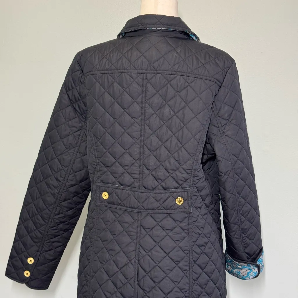 C. Wonder Black Quilted Jacket gold buttons woman’s sz L Size L - Image 9