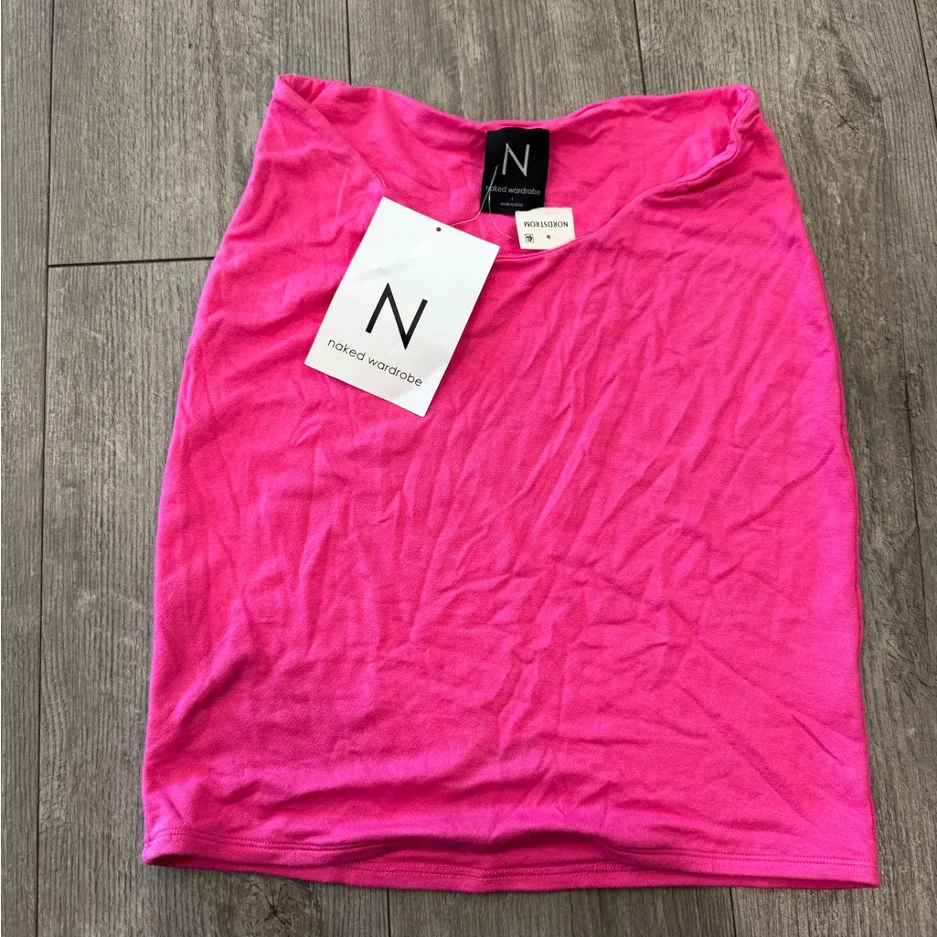 Naked Wardrobe Fuchsia Pencil Skirt - Image 2