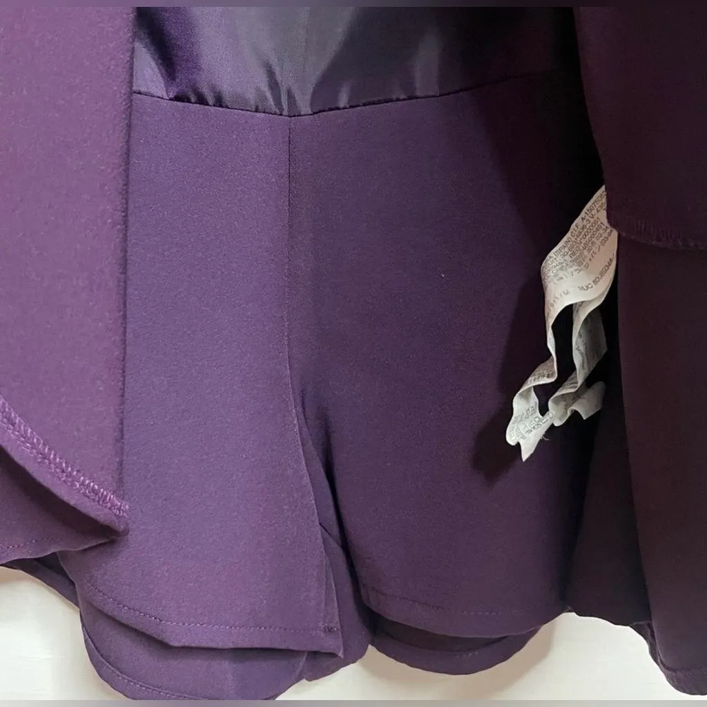 Zara Purple Bermuda Pleated Skort with Belt Size M - Image 5