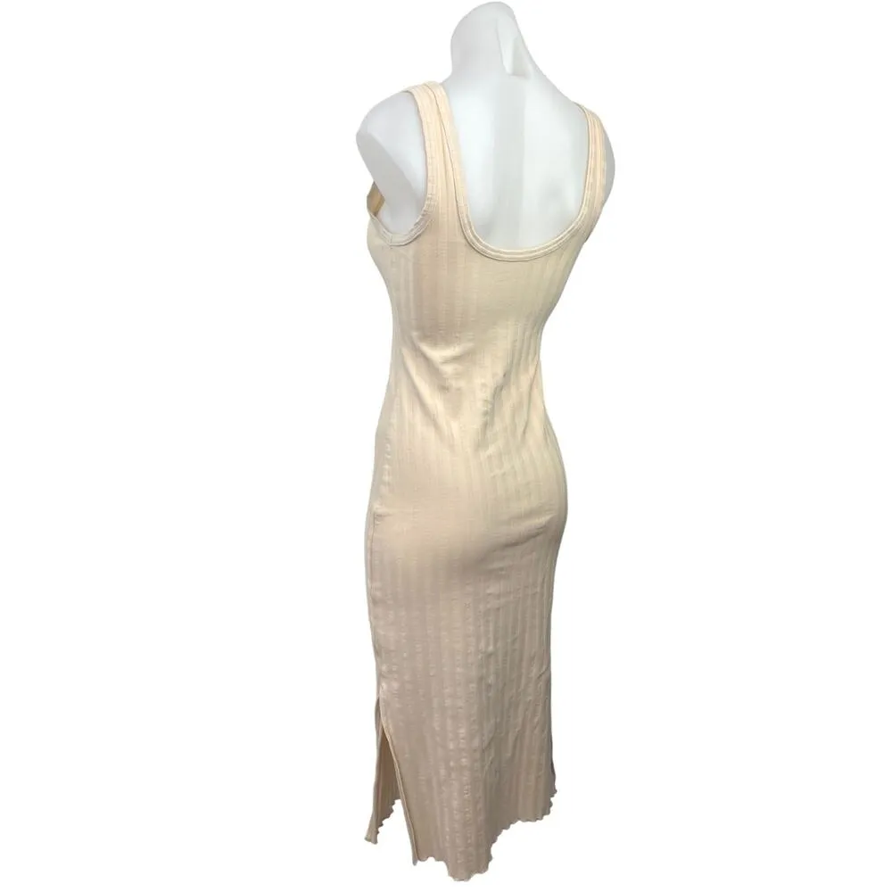 American Eagle Offline By Aerie Cream Sleeveless Scoop Neck Midi Tank Dress XS - Image 2