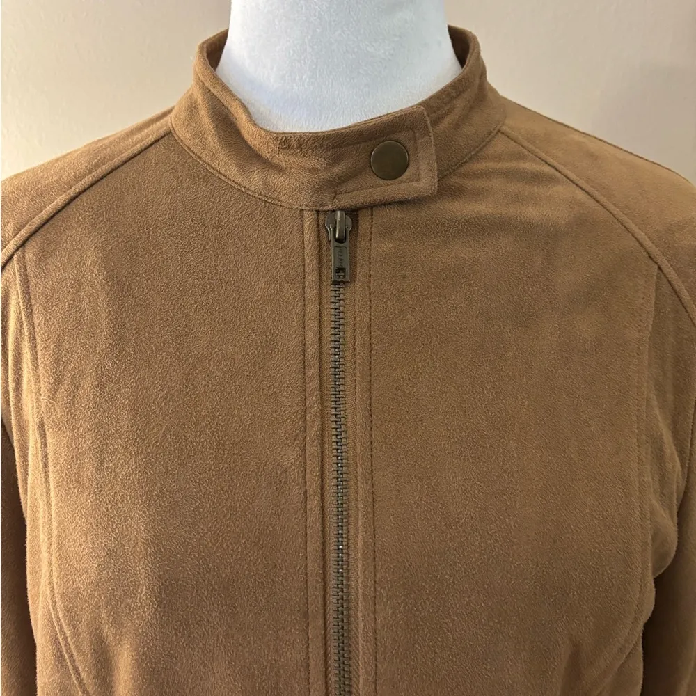Brown Faux Suede Jacket Size M - Image 2