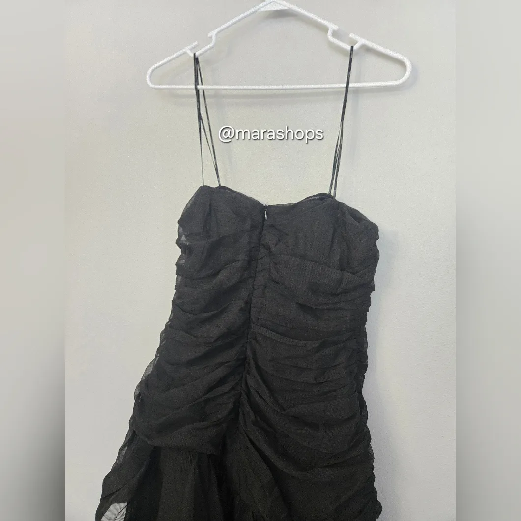 Elliatt Demi Ruffled Midi Black Dress - Image 9