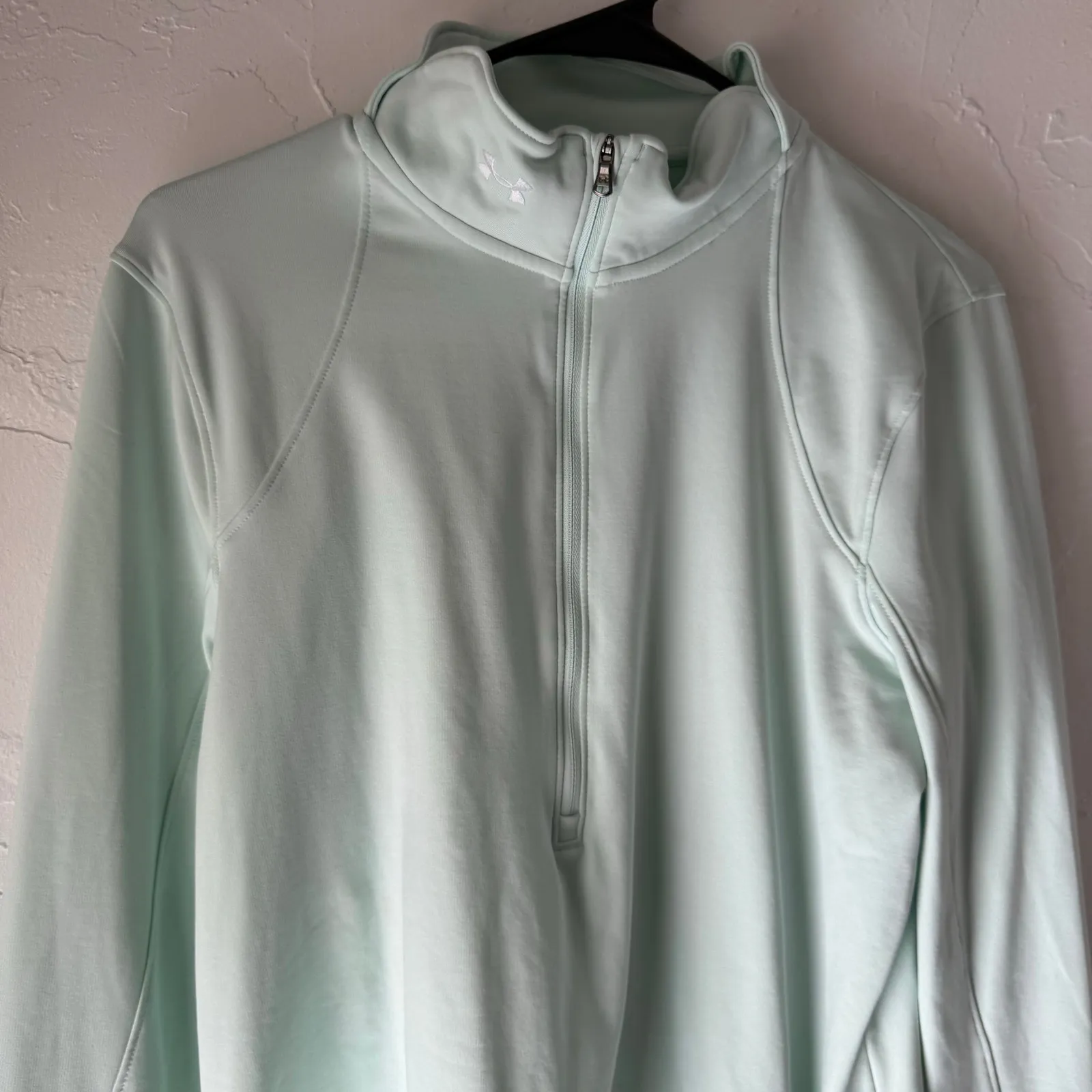 Under Armour XL Mint Green Quarter Zip Pullover Long Sleeve Athletic Top‎ - Image 2