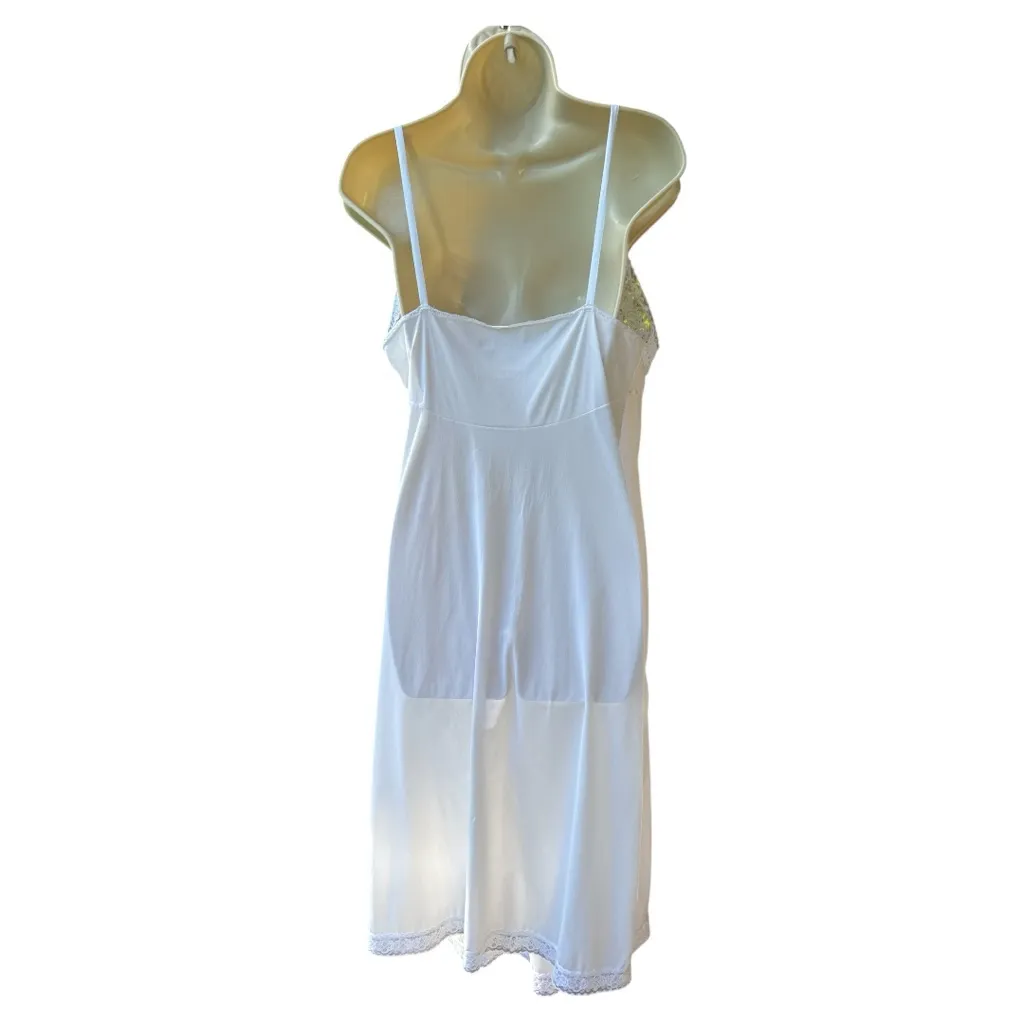 Vanity Fair Nylon and Lace Full Slip White Size 28 “36/42 Style 10-103 - Image 2