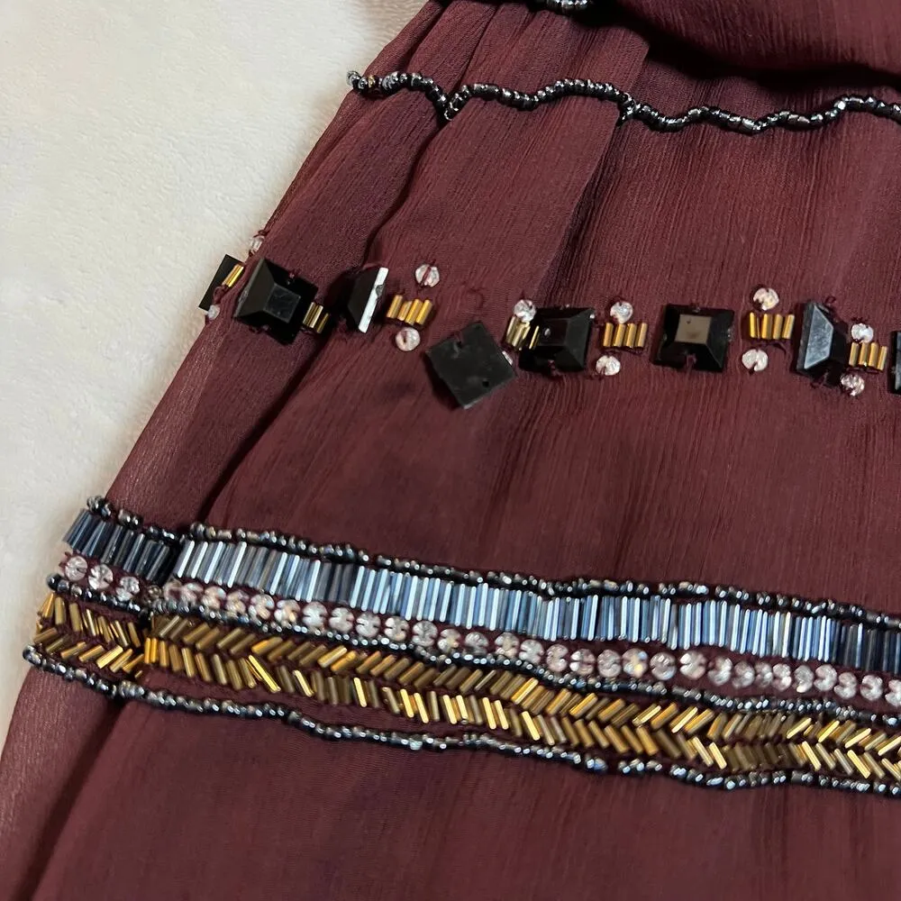 Romeo & Juliet Couture Sleeveless Beaded Chiffon Tank Dress Size Small NEW - Image 12