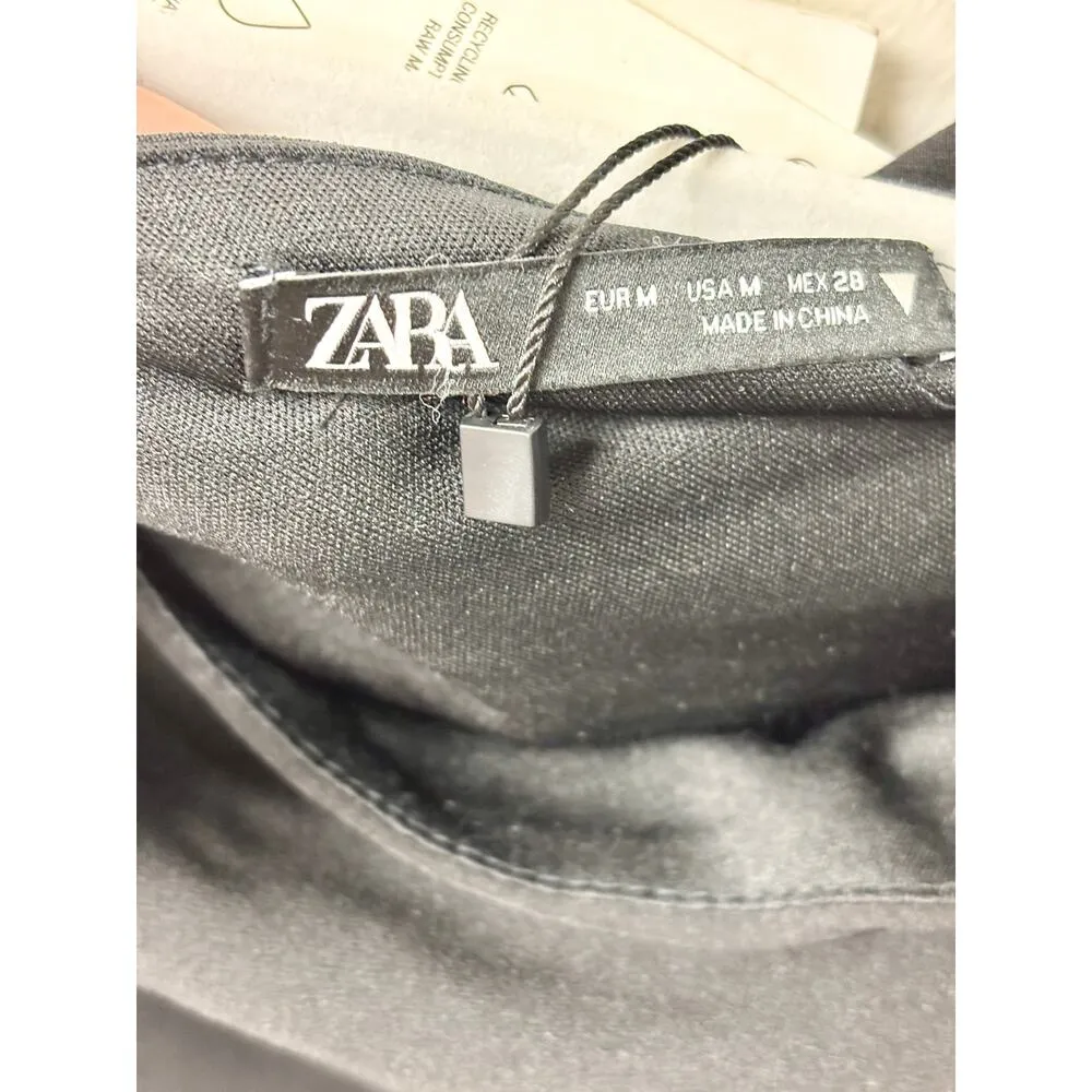 NWT Zara Asymmetric Cutout Midi Dress with Chain Accent Black Women's Size M - Image 6