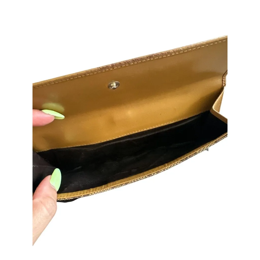 GUCCI Vintage Striped Logo Brown Tan Long Clutch Wallet w/ Box - Image 9