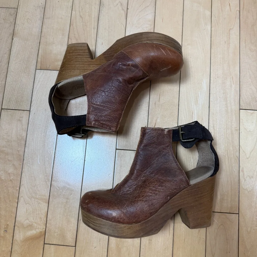 Free People Amber Orchard Clog Chocolate Brown Size 38 1/2 Platforms heels - Image 4