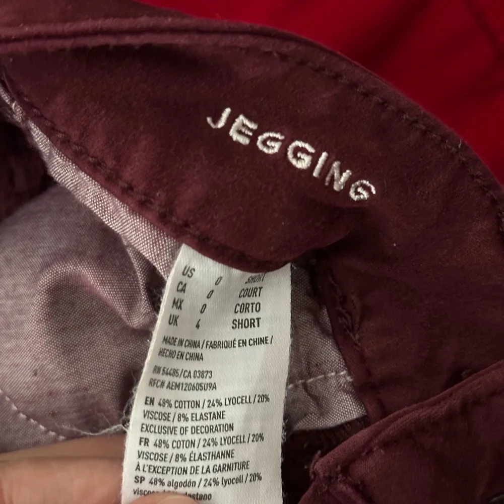 American Eagle Women Red Burgundy Jegging Jean‎ 360 size 0 super stretch - Image 9