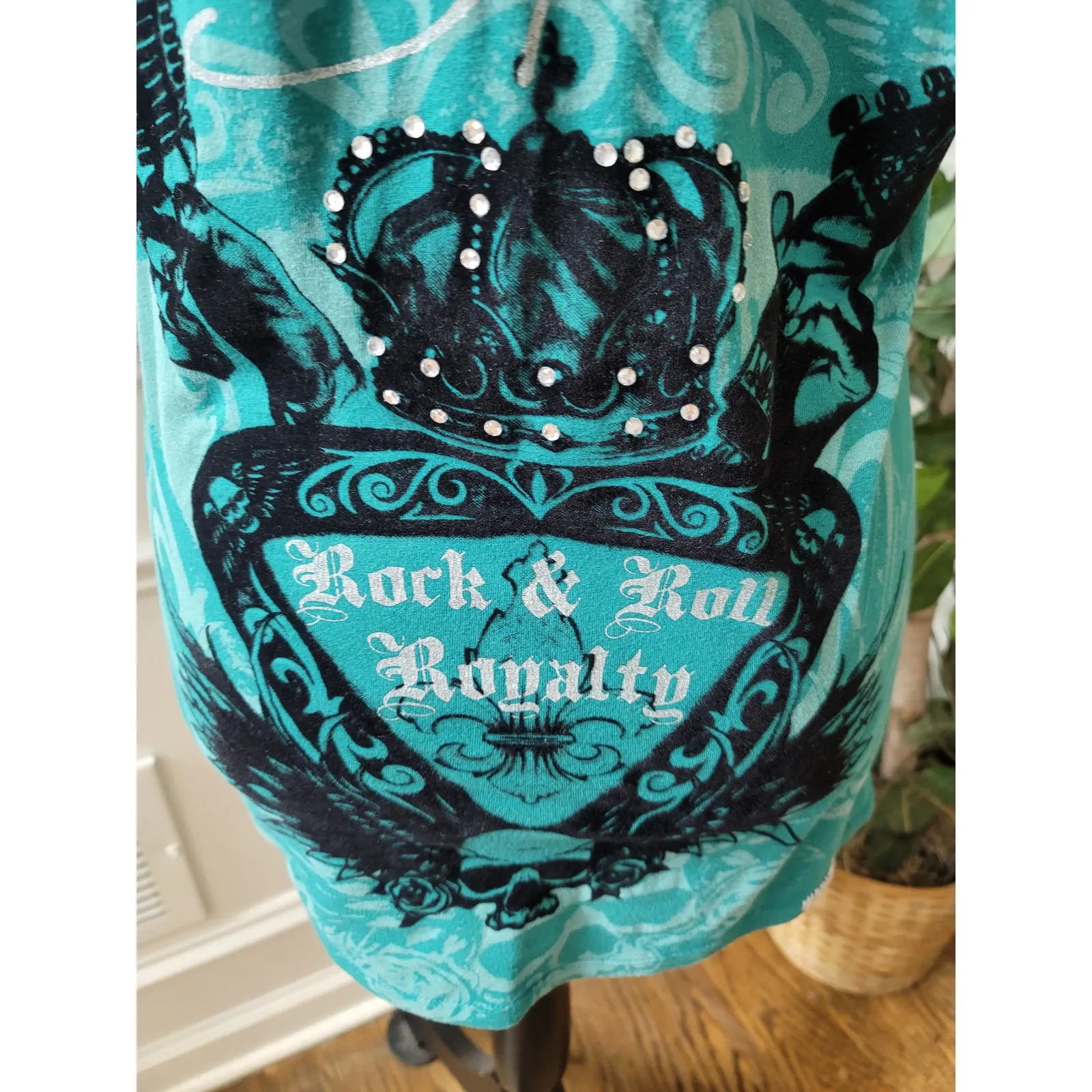 Rebel Spirit Graphic Blouse Women's Size XL Blue Black Scoop Neck Tank Top - Image 6