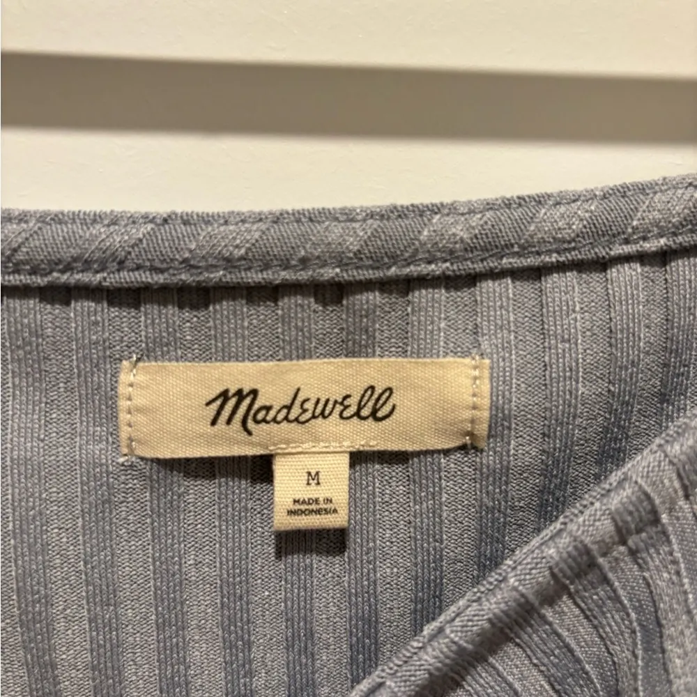 Madewell Ribbed Square-Neck Long-Sleeve Tee, Size M - Image 5