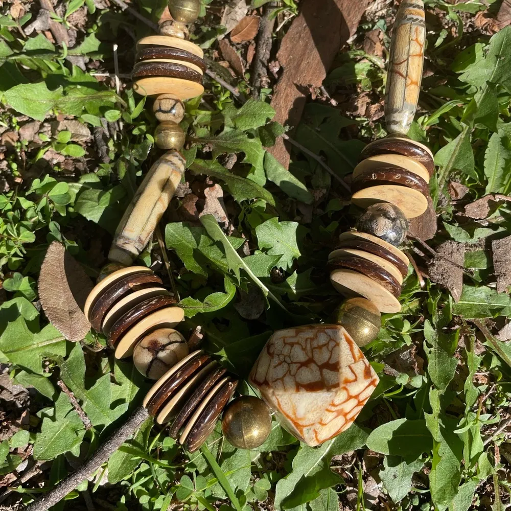 Artisan Handcrafted Bone And wood Bead Necklace - Image 12