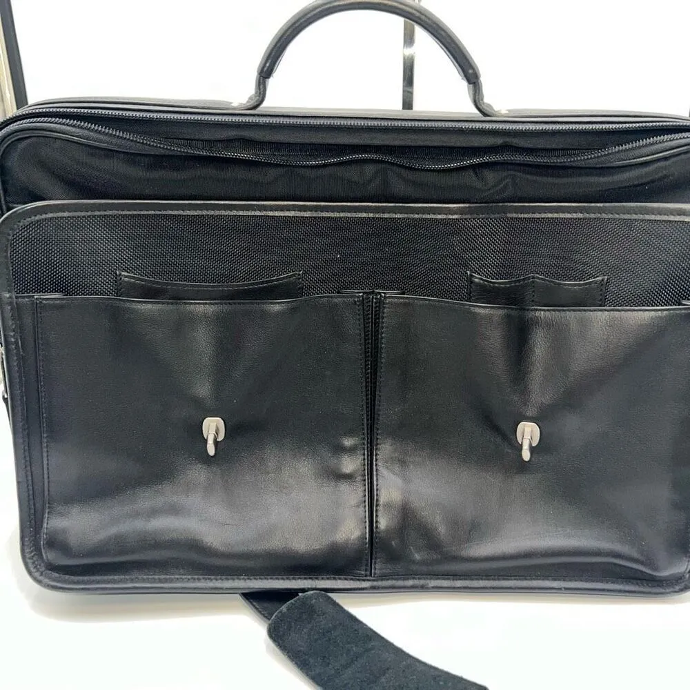 COACH PRESCOTT 90s Vintage BLACK LEATHER LAPTOP BRIEFCASE MESSENGER BAG   WITH C - Image 12