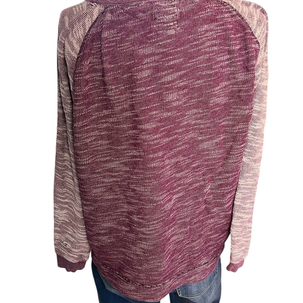 Champion Pullover Sweatshirt Womens L Purple Cotton Solid Raglan Long Sleeves - Image 4