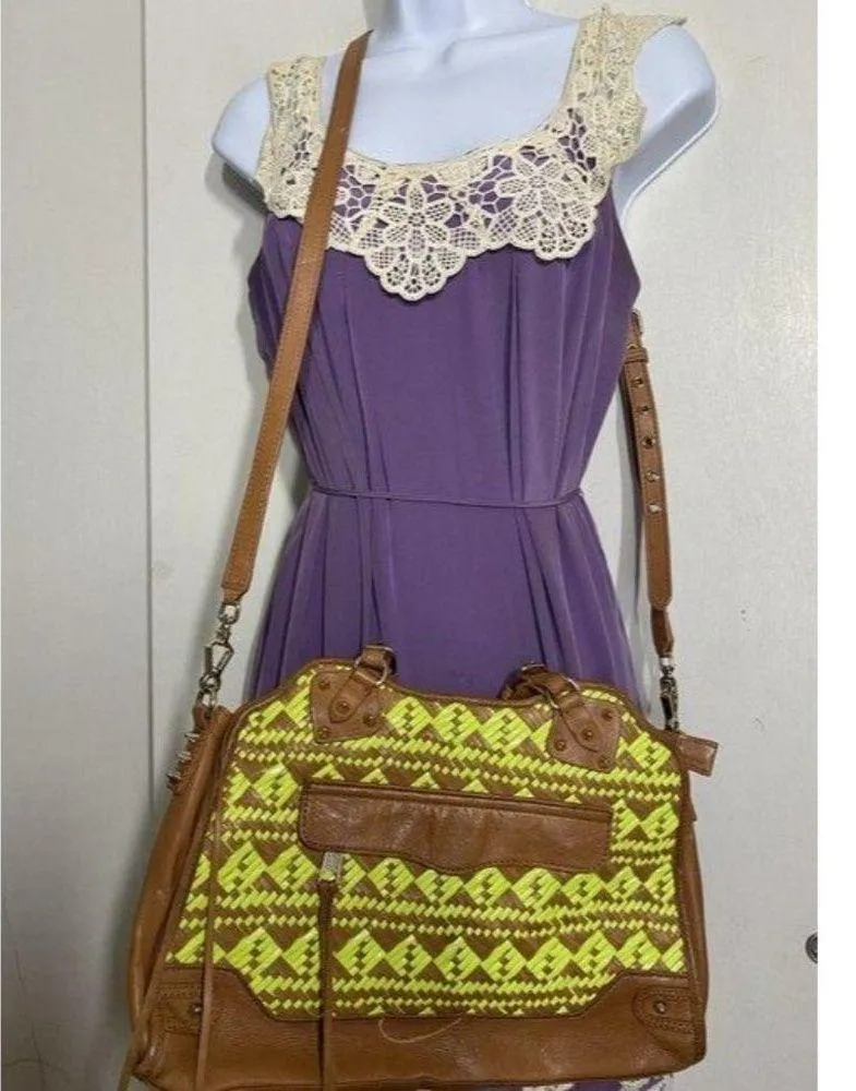 rebecca minkoff woven neon leather cross body bag - Image 6