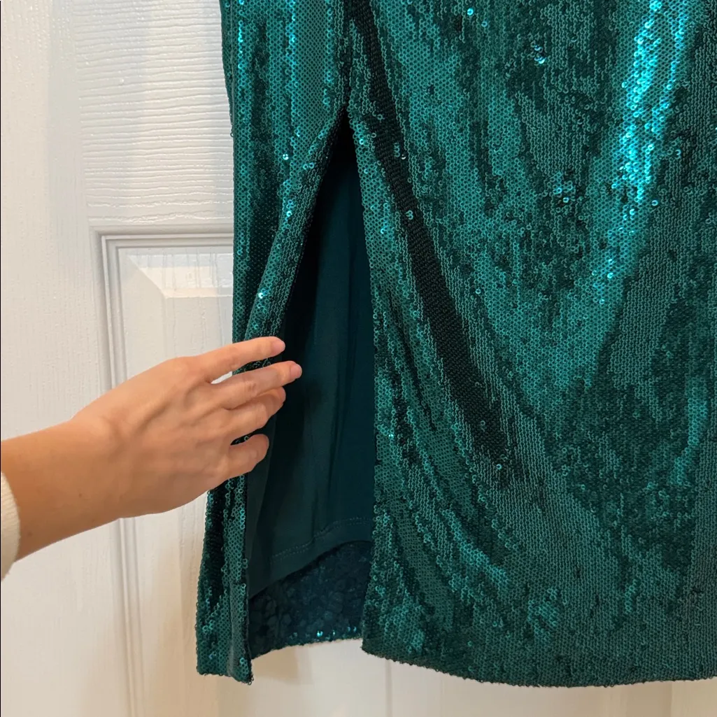 Dress The Population Natalie Sequin Dress Green Size Large NWT - Image 9