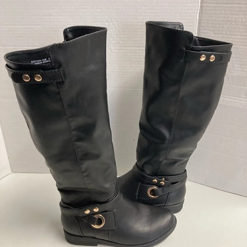 MONTANA BAMBOO, 17”, Side Zip Black Riding Boots, 6‎ - Image 8