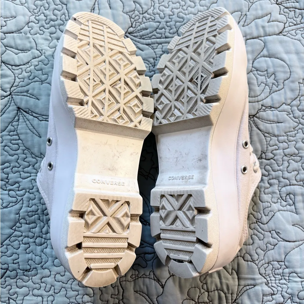 Converse Chuck Taylor All Star Lugged Low White Sneakers Sz 8.5 💚 - Image 6