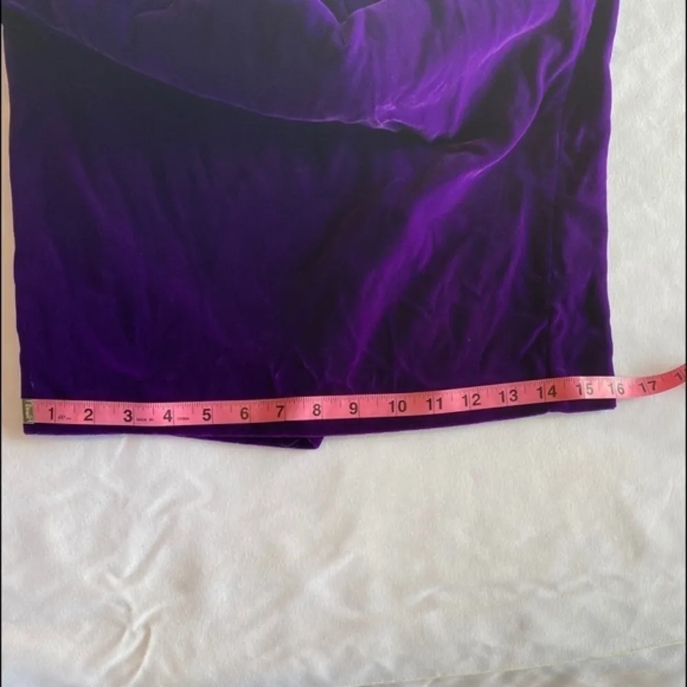 Vintage 80's Crushed Velvet Purple Party Dress Size 5 - Image 7