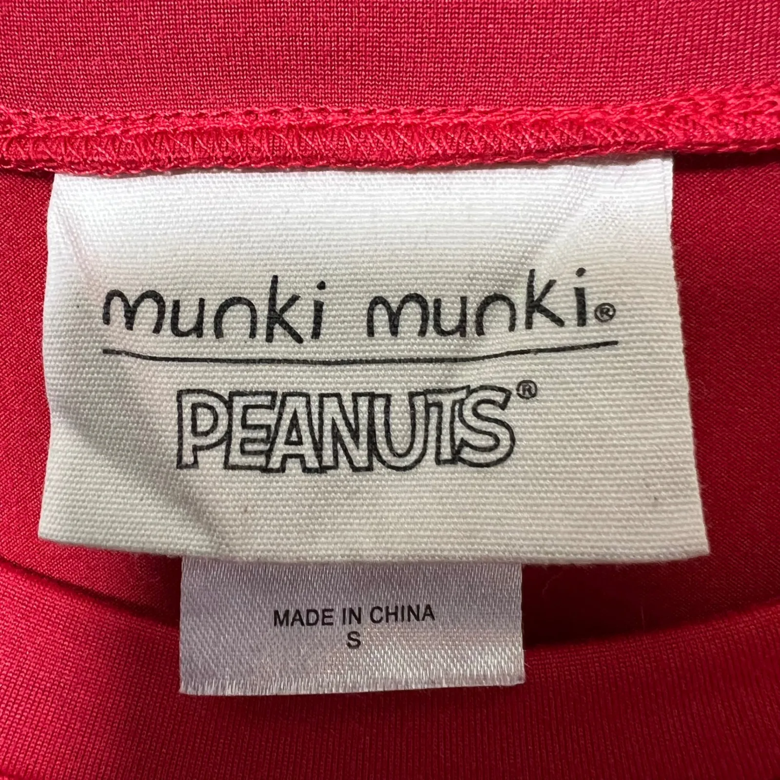 Munki Munki Peanuts Snoopy Santa Long Sleeve Red Shirt Womens Size S - Image 2