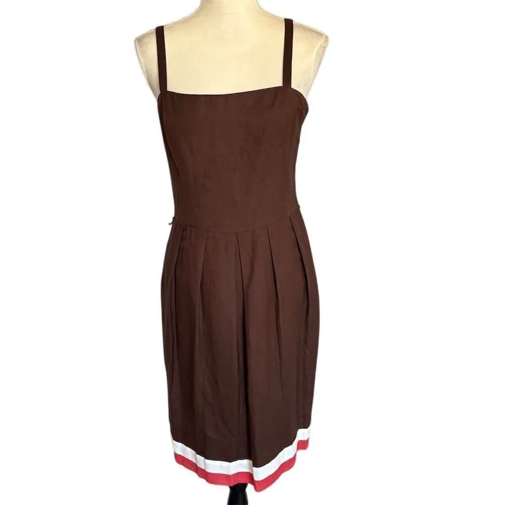 Jessica Howard Chocolate Brown 2-Piece Dress Set Size 8 Business Linen Blend - Image 4