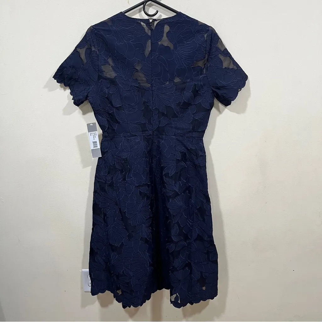 NWT Kay Unger Luna Embroidered Midi Dress color midnight blue size 6 - Image 9