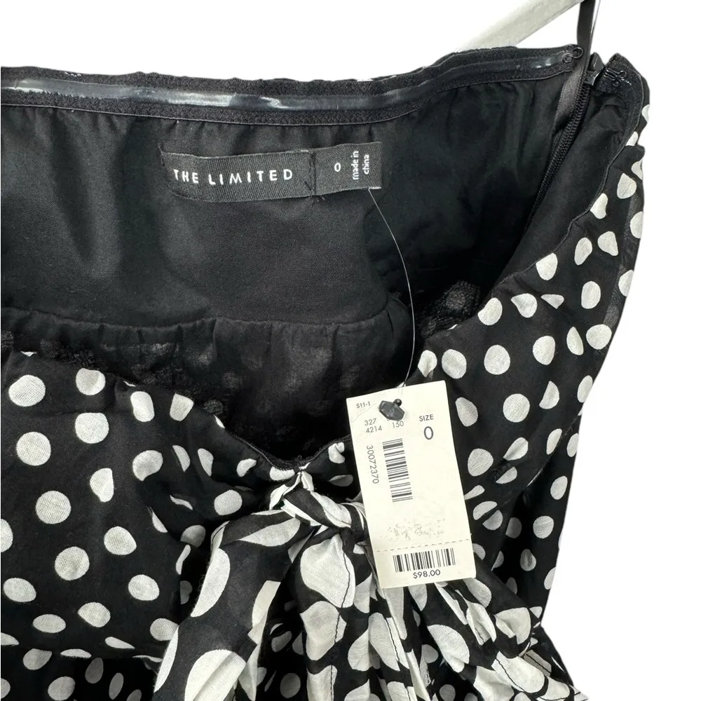 NWT The Limited Black White Polka Dot Halter Strapless Knee Length Dress Size 0 - Image 4