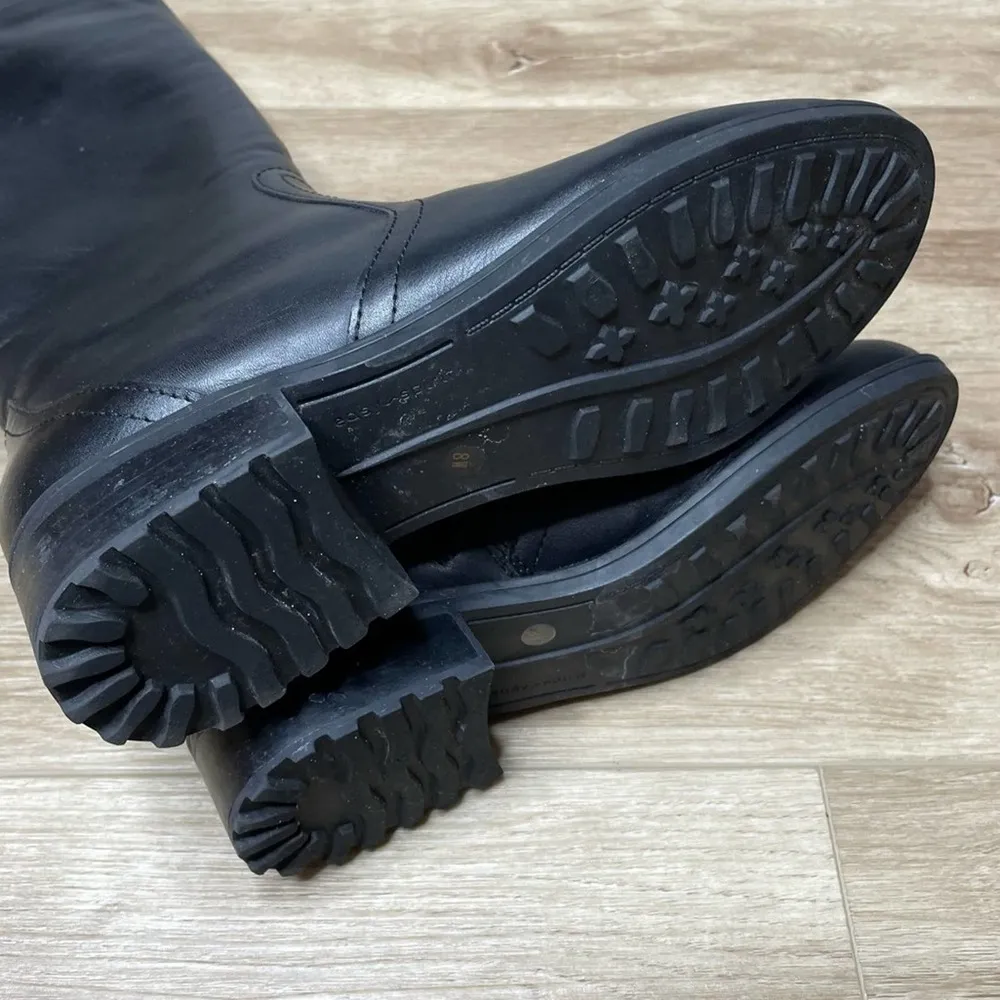 Easy Spirit Women's Black Leather Knee High Side Zip Rhonda Riding Boots sz 8W - Image 7