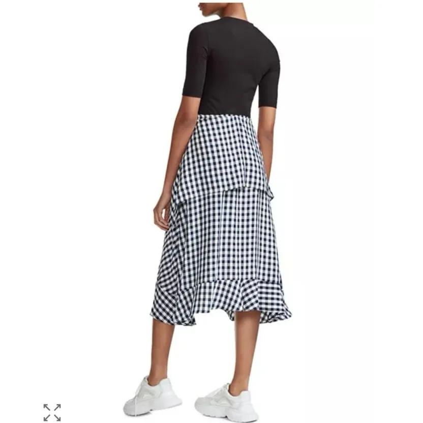Maje Rapri Midi Dress Gingham Size 2 Parisian - Image 2