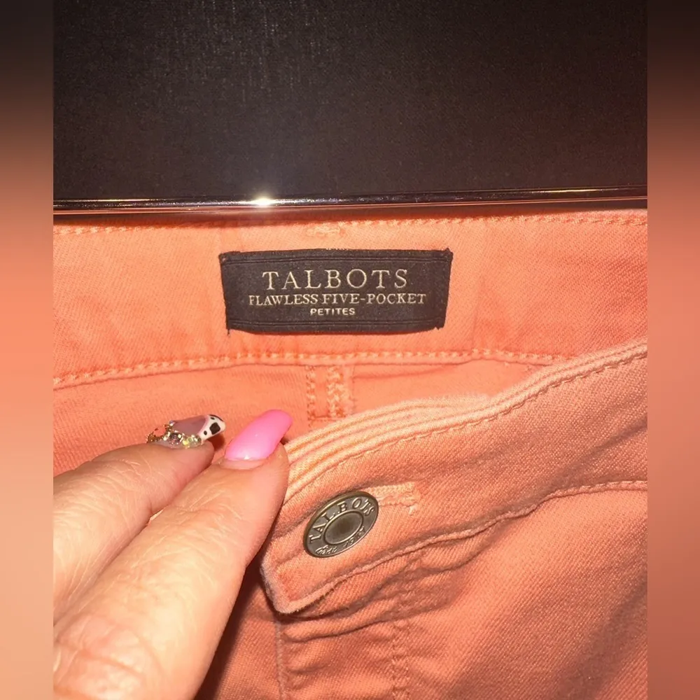 EUC Talbot GARMENT DYE GIRLFRIEND ORANGE SALMON CHINO PANTS ANKLE STYLE - Image 4