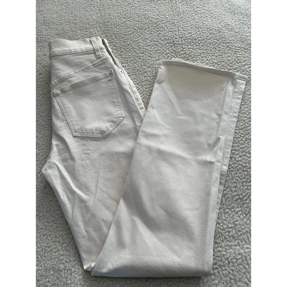 Madewell The '90s Straight Leg Jean in Vintage Canvas Ivory Size 33T - Image 5