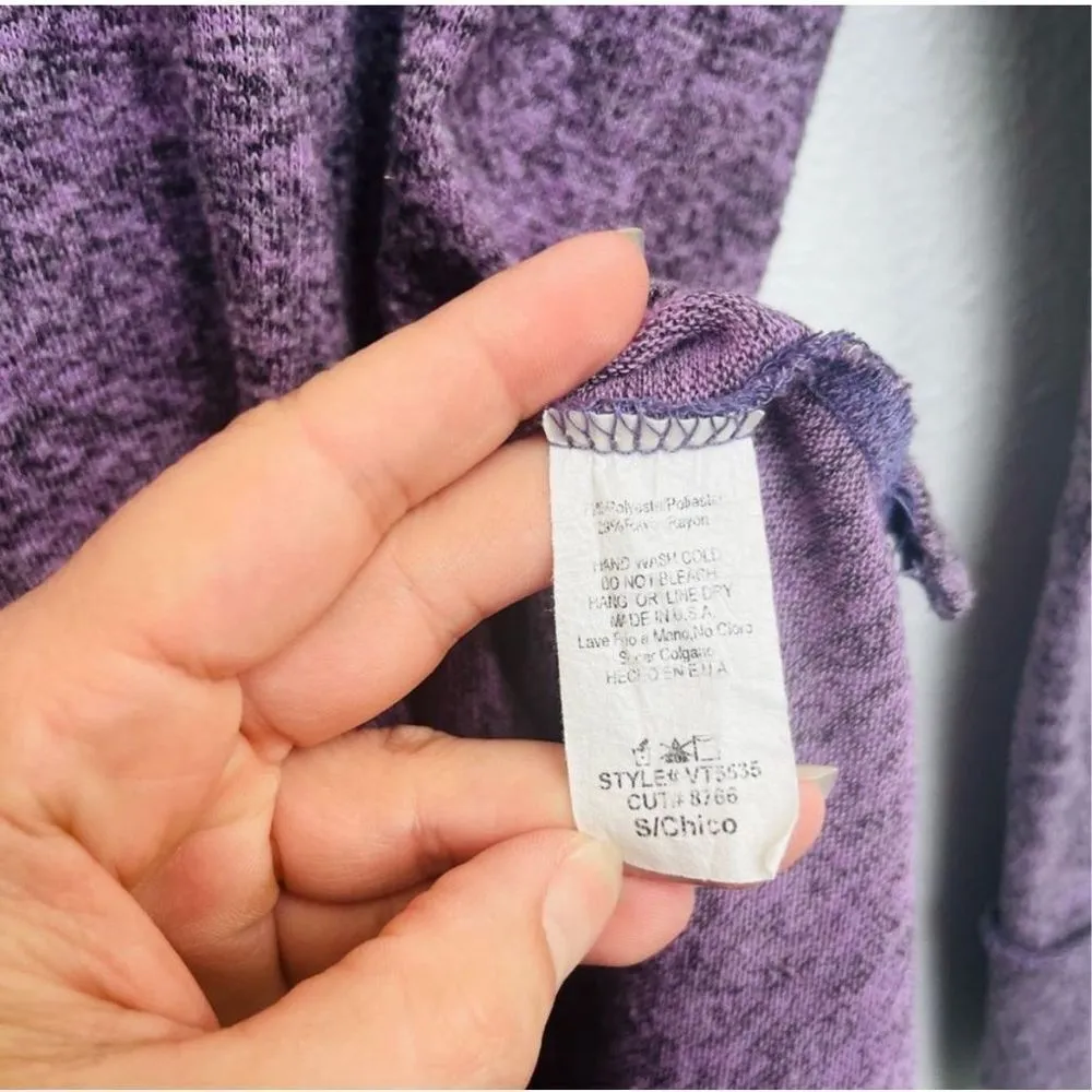 Elbow Patch Long Sleeve Lightweight Sweater Sz Small Women’s Purple - Image 6