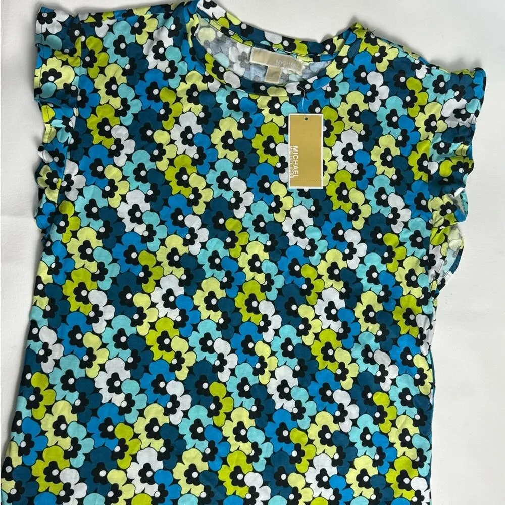 Michael Kors Women's Short Sleeve Limeade Colorful Print Sz S NWT - Image 6