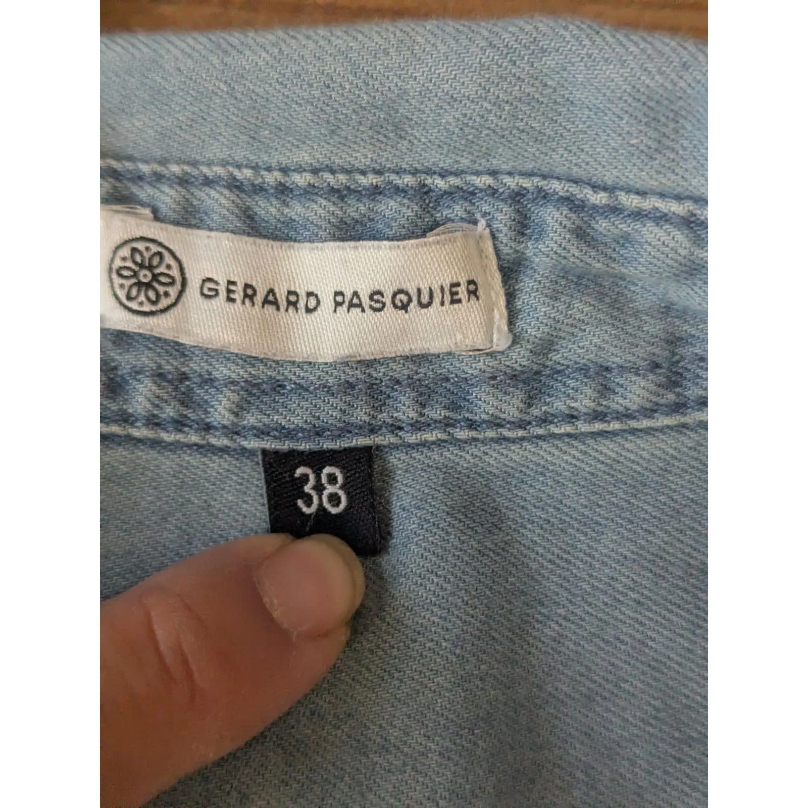 Gerard Pasquier Denim Shirt Dress Tunic EU 38 US S Cottagecore Boho Blue - Image 3