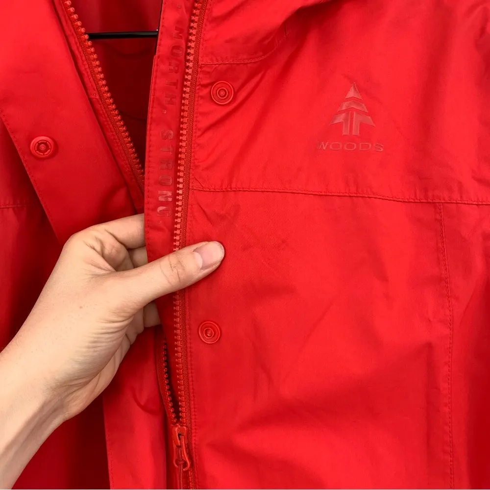 WOODS Longline Rain Jacket Bright Red S - Image 7
